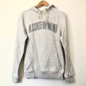PRIMARK Heather Gray a State of Mind Fleece Lined Graphic Hoodie Sweatshirt S